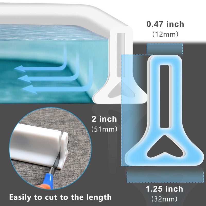 AxPower 122 Inch Shower Threshold Water Dam Collapsible Bath Shower Barrier Water Stopper Retention System Dry and Wet Separation for Bathroom Kitchen and More (10ft) - Image 3